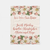 私達は私達のナナのお母さん、母ヴィンテージの花を愛します フリースブランケット (正面)