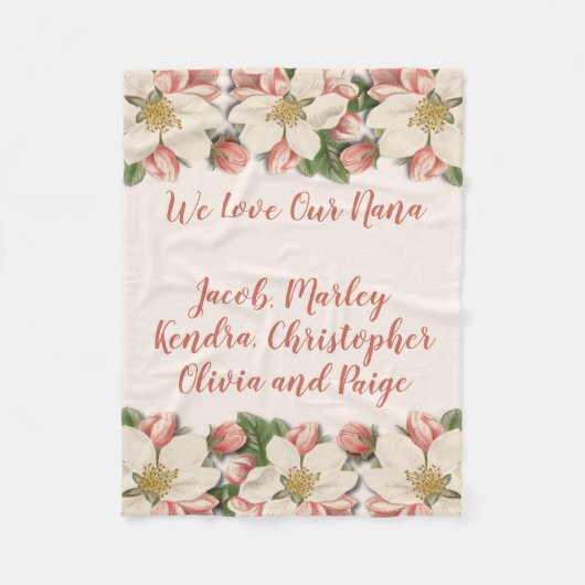 私達は私達のナナのお母さん、母ヴィンテージの花を愛します フリースブランケット (正面)