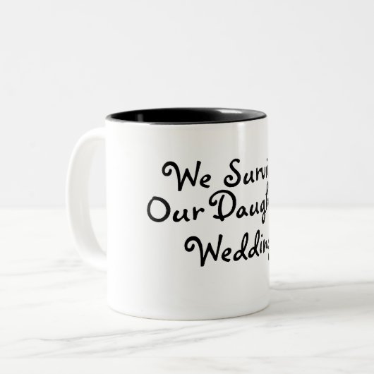 私達は私達の娘の結婚を生き延びました ツートーンマグカップ (正面左)