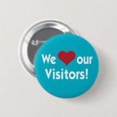 私達は私達の訪問者のハートボタンを愛します 缶バッジ (正面&裏面)
