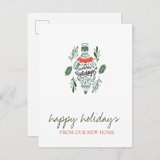 私達は移動した，クリスマス装飾の休日 案内ポストカード (正面/裏面)