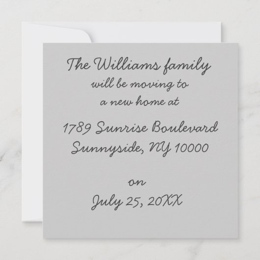 私達は移動新しい住所カードです 案内状 (裏面)