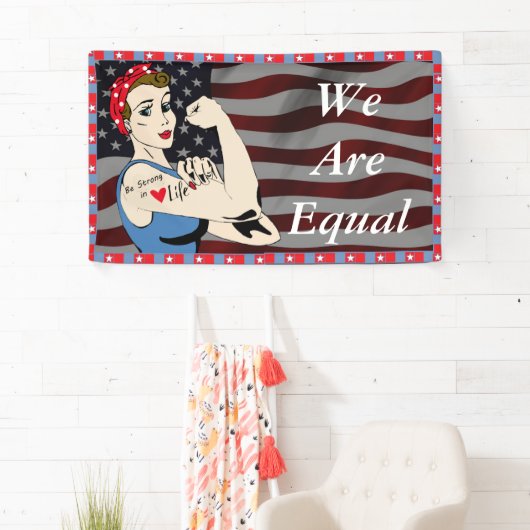 私達は等しいです、レディース平等の権利の旗 横断幕 (インサイチュ)