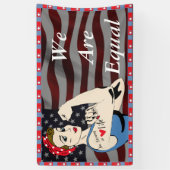 私達は等しいです、レディース平等の権利の旗 横断幕 (縦)