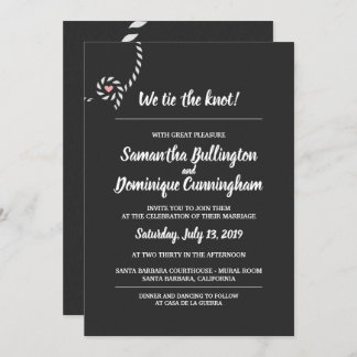 私達は結び目の結婚式招待状を結びます 招待状