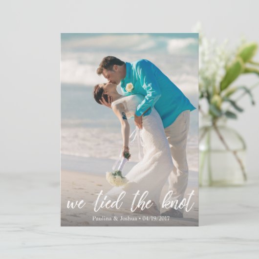 私達は結び目-結婚式の発表--を結びました 案内状 (スタンド正面)