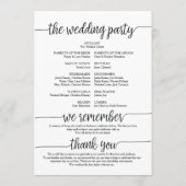 私達は結婚式のプログラム・カード5x7のデザインをします プログラム (裏面)