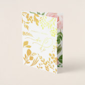 私達は花の水彩画をし、ホイルの結婚式を実在します 箔カード (正面)