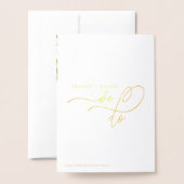 私達は花の水彩画をし、ホイルの結婚式を実在します 箔カード (裏面封筒付き)