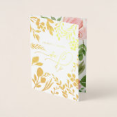 私達は花の水彩画をし、ホイルの結婚式を実在します 箔カード (正面)