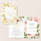 私達は花の水彩画をし、ホイルの結婚式を実在します 箔カード (ディスプレー)