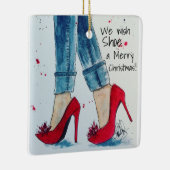 私達は靴にメリークリスマスのオーナメントを望みます セラミックオーナメント (右)