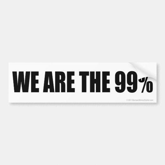 私達は99%才です バンパーステッカー (正面)