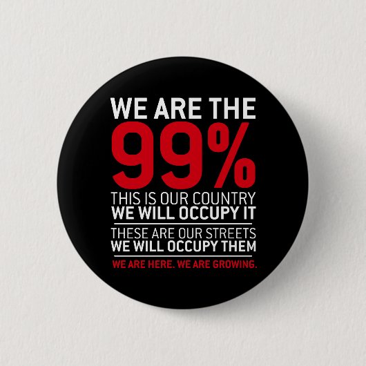 私達は99% - 99% occupy wall streetです 缶バッジ (正面)