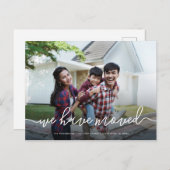 私達は|のシンプルな写真の移動発表を動かしました インビテーションポストカード (正面/裏面)