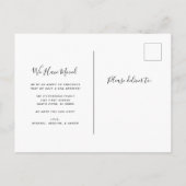 私達は|のシンプルな写真の移動発表を動かしました インビテーションポストカード (裏面)