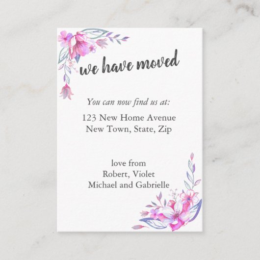 私達は-カスタムな写真および新しい住所動きました エンクロージャーカード (正面)