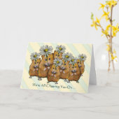 私達は、戦いの蟹座元気づけている、すべてハムスターです カード (黄色い花)