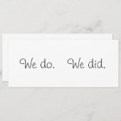 私達は。 私達は。か、結婚するか、または婚約の発表 案内状 (正面/裏面)