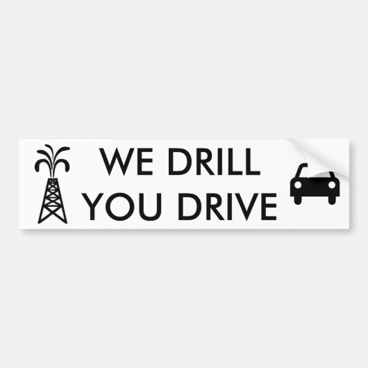 私達は、運転します白いバンパーステッカーをあきます バンパーステッカー (正面)