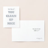 私達は- Officiantの提案ニースをきれいにするのを聞きました 箔カード (ディスプレー)