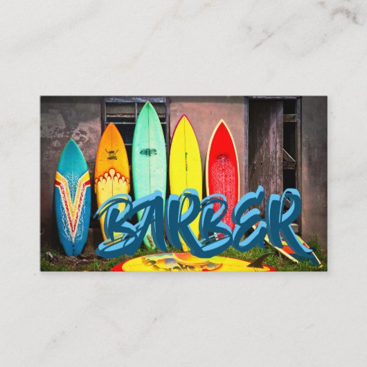 私達はaの日曜日及び月曜日のオーシャンブルーでサーフします 名刺 (正面)