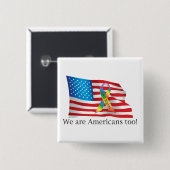 私達はAmerciansですも! ボタン 缶バッジ (正面&裏面)