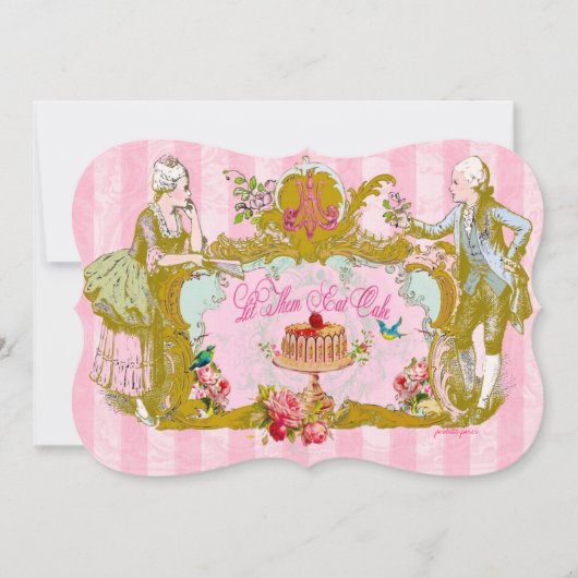 私達をケーキのパーティの招待状を食べることを許可して下さい 招待状 (正面)