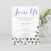 私達をリハーサルの夕食の招待|の青く白い灰色結合して下さい 招待状 (スタンド正面)