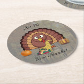 私達を感謝に円形の感謝祭のコースターを与えることを許可して下さい ラウンドペーパーコースター (アングル)