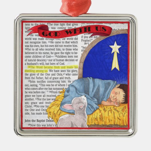 私達を持つ神クリスマスのオーナメント メタルオーナメント (正面)