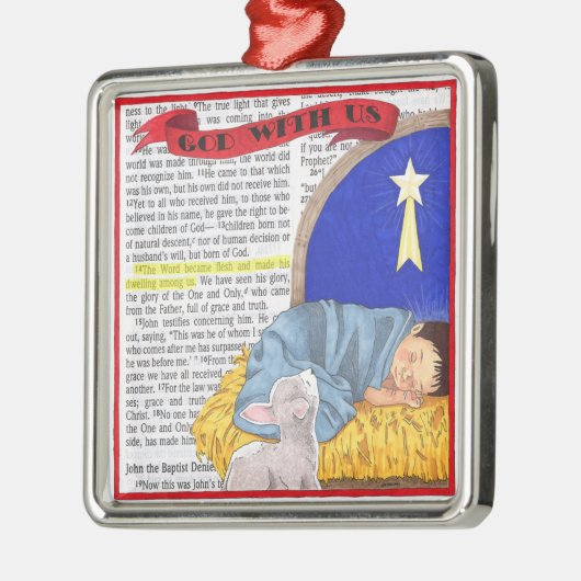 私達を持つ神クリスマスのオーナメント メタルオーナメント (左)