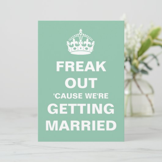 私達を結婚しています結婚式の招待をひどく神経質にして下さい 招待状 (スタンド正面)