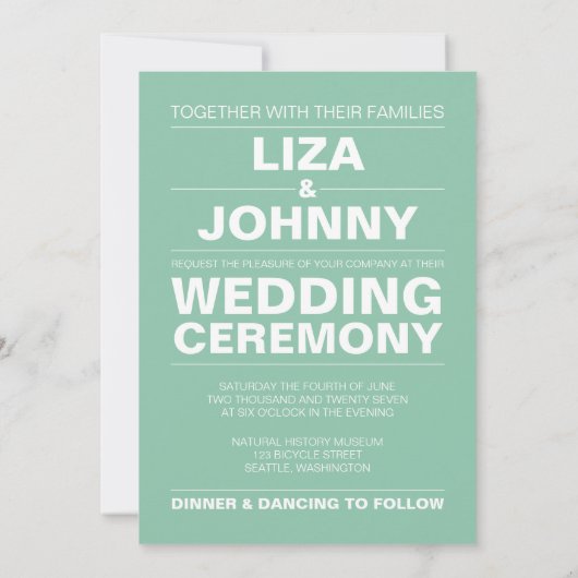 私達を結婚しています結婚式の招待をひどく神経質にして下さい 招待状 (裏面)