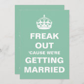 私達を結婚しています結婚式の招待をひどく神経質にして下さい 招待状 (正面/裏面)