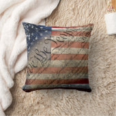 私達人々のヴィンテージの米国旗の装飾用クッション クッション (ブランケット)