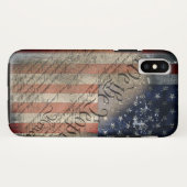 私達人々のヴィンテージの米国旗のiPhone Xの例 Case-Mate iPhoneケース (裏面(横))