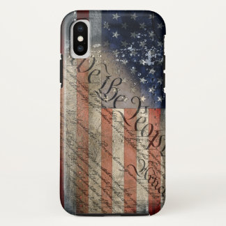 私達人々のヴィンテージの米国旗のiPhone Xの例 iPhone X ケース