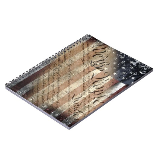 私達人々のヴィンテージ産業米国の旗のノート ノートブック (左側)