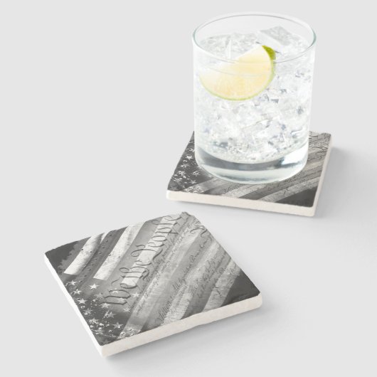 私達人々の産業旗の石のコースター ストーンコースター (横)