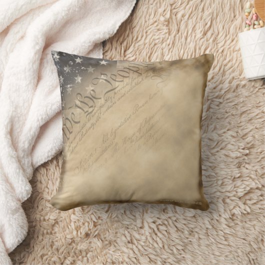 私達人々の米国旗のヴィンテージのスタイルの枕 クッション (ブランケット)