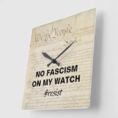 私達人々私の腕時計のファシズム無し スクエア壁時計 (傾斜)