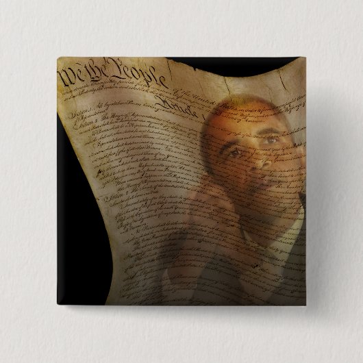 私達人々…バラック・オバマ及び憲法 缶バッジ (正面)