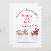 私達待っているサンタHo! Ho! Ho! 冬休み 招待状 (正面/裏面)