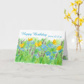 私達皆からのハッピーバースデー水彩画の花 カード (黄色い花)