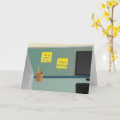 私達皆からのハッピーバースデー、! オフィスのキュービクル カード (黄色い花)