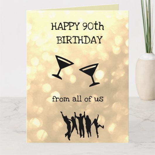 私達皆からの幸せな第90誕生日 カード (正面)