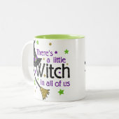 私達皆に小さい魔法使いがハロウィンのマグあります ツートーンマグカップ (正面左)