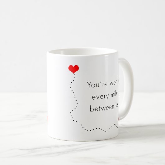 私達間のあらゆるマイルの価値を持つミニマリスト"あなたは" コーヒーマグカップ (正面右)