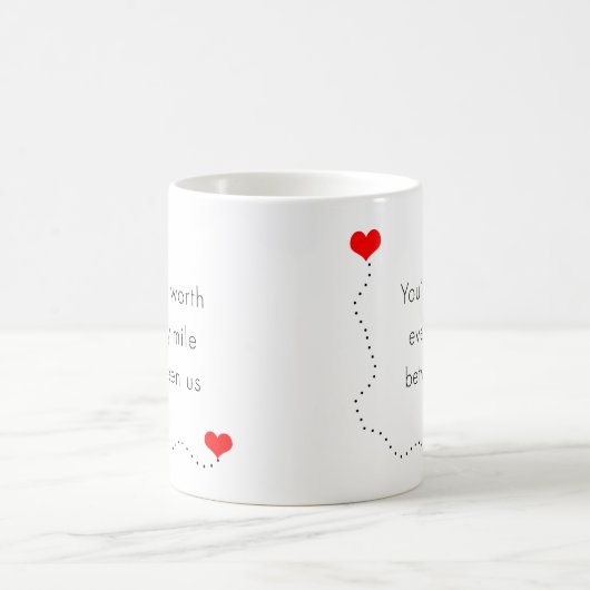 私達間のあらゆるマイルの価値を持つミニマリスト"あなたは" コーヒーマグカップ (中央)